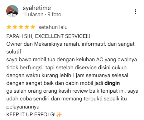 Ulasan Google Review Erfolg AC - Cepat Beres